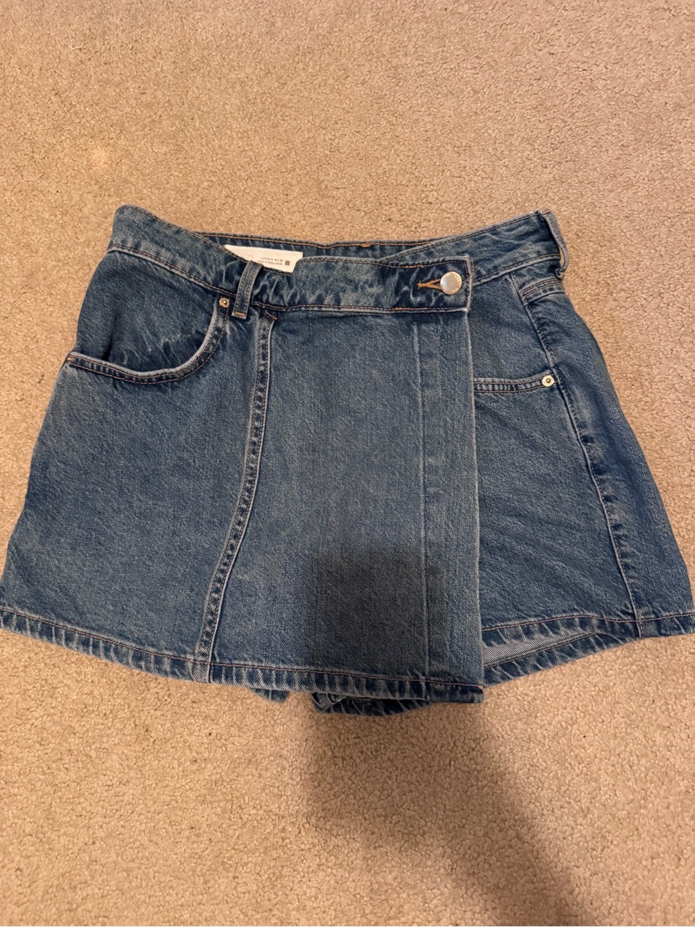 Zara Denim Wrap Mini Skirt - Blue